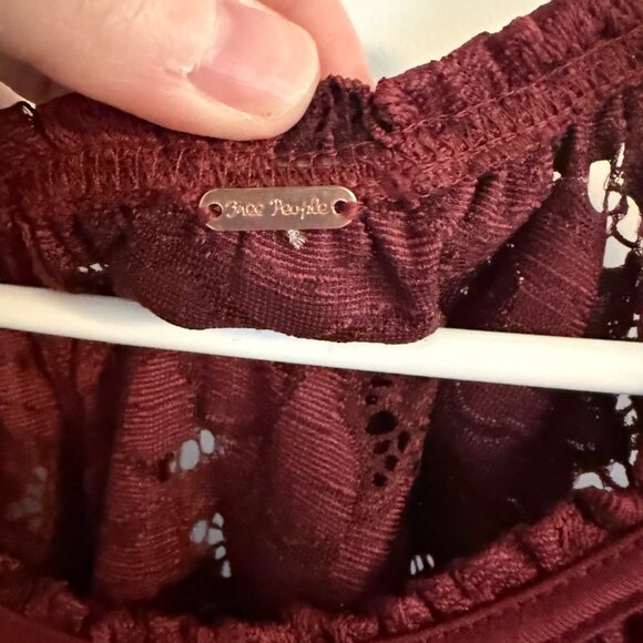 Free People Olivia Burgundy Top - NWOT - Picture 4 of 4